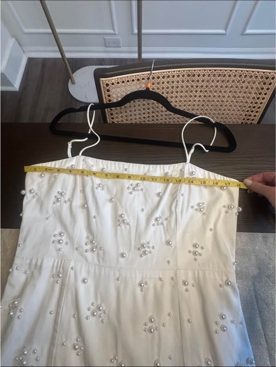 BHLDN White Pearl-Embellished Mini Dress Elsie Large - Picture 9 of 10